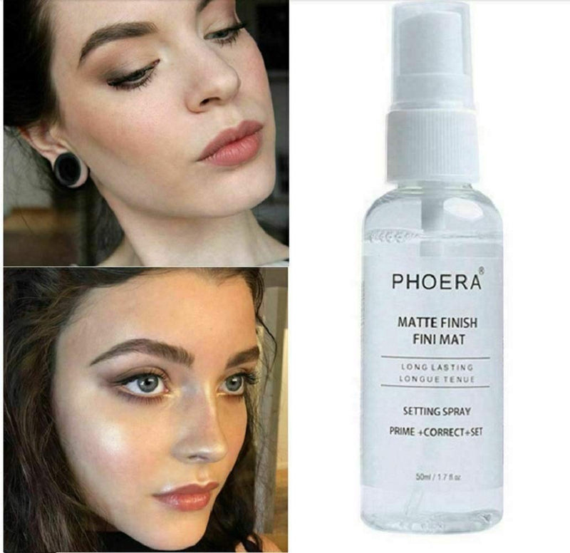 [Australia] - AQUAPURITY Phoera Makeup Setting Spray Matte Finish, Makeup Sealer Spray Long Lasting16Hr Wear Face Make Up Foundation 3 In 1 Fixer, Primer & Corrector Light Weight Beauty Blender (SETTING SPRAY 50ML) 
