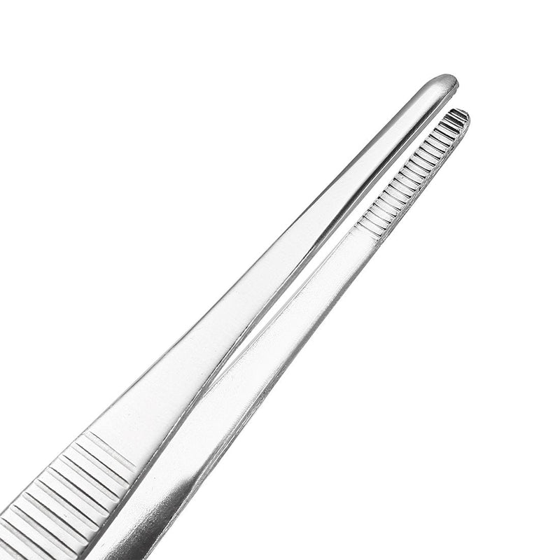 [Australia] - sourcingmap 1 Pcs 6.3-Inch 430 Stainless Steel Straight Blunt Tweezers with Serrated Tip Daily Garden Tool 