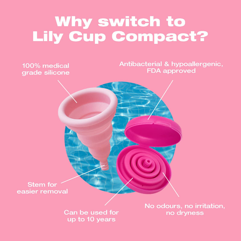 [Australia] - Intimina Lily Cup Compact - Small Menstrual Cup with Flat-fold Compact Design, Disposable Menstrual Cups, Period Cup Reusable (Size A) 