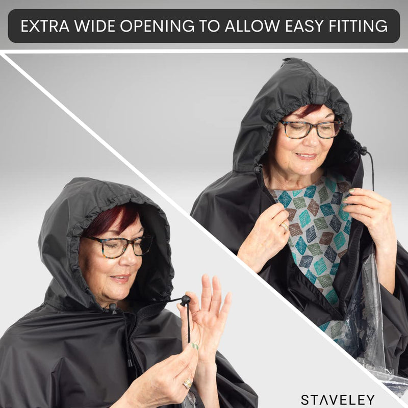 [Australia] - Staveley Standard Size Mobility Scooter Cape | Waterproof Rain Poncho Cover for Electric Scooters and Wheelchair | Perfect for Boot Scooters 