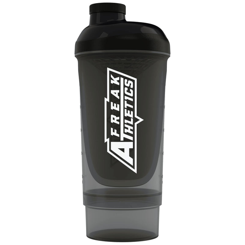 [Australia] - Shaker Bottle with Storage - 500ml Protein Shaker (Black Transparent) Black 