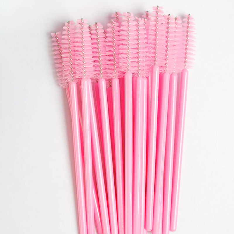 [Australia] - Eyelash Spoolie Brushes 100PCS Mascara Wands Eyebrow Brush Cleaner Applicator Makeup-Tools false Eyelashes Extension (100PCS PINK BRUSHES) 100PCS PINK BRUSHES 