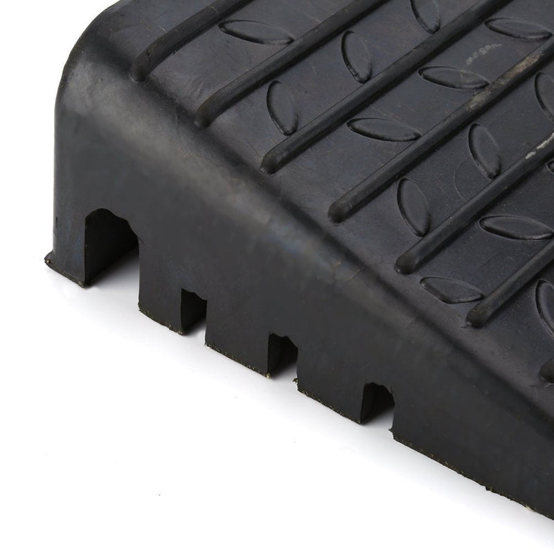 [Australia] - Heavy Duty Car Ramp, 2PCS Black Portable Rubber Kerb Ramps with Anti-Slip Treads for Car Scooter Caravan Wheelchair Disabled Access, 48.5 x 30 x 9.5cm 