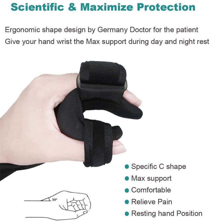 [Australia] - Soft Resting Hand Splint Night Wrist Splint Support Immobilizer Finger Wrist Fracture Fixation Scaffold for Stroke Hand Pain Tendinitis Sprain Fracture Arthritis Dislocation (Large, Left) Large for Left hand 