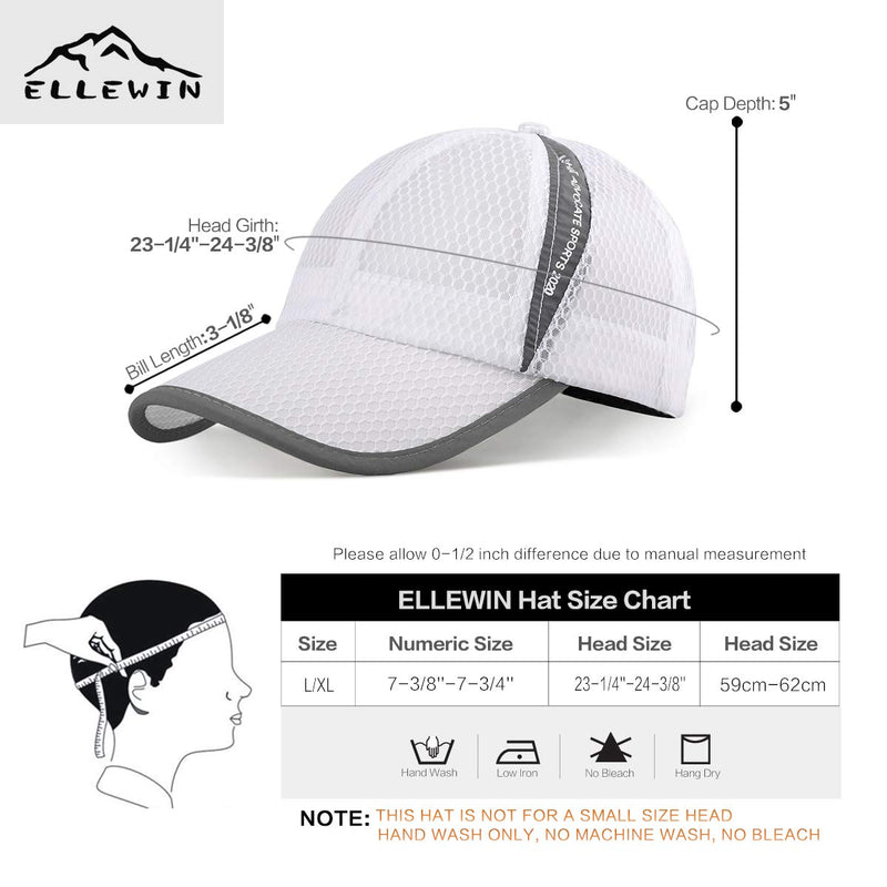 [Australia] - ELLEWIN Unisex Breathable Quick Dry Mesh Baseball Cap Running hat 