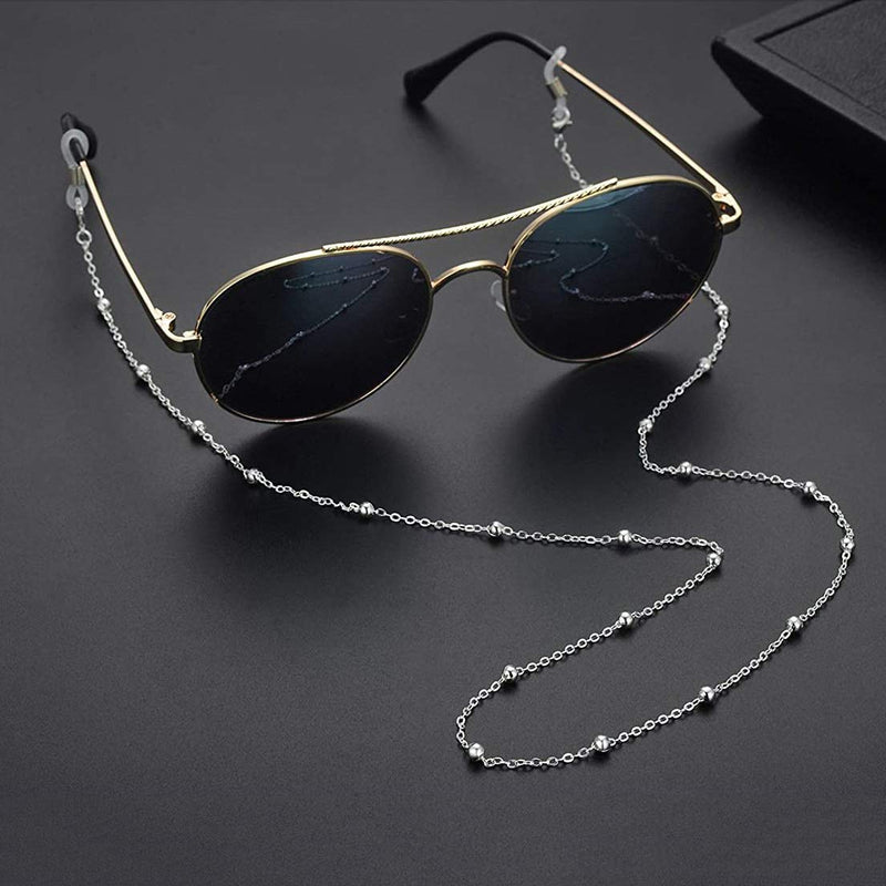 [Australia] - SAM & LORI Eyeglass Chain Necklace Women Glasses Reading Sunglasses Strap Holder Silver 