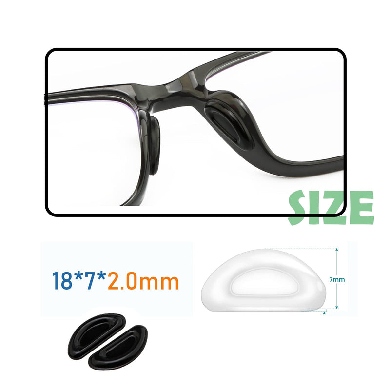 [Australia] - Adhesive Eye Glasses Nose Pads, D Shape Anti-Slip Adhesive Stick on Nose Pads,Soft Silicone for Glasses, Eyeglasses and Sunglasses, 2mm,Black,5 Pairs Black,5 Pairs 