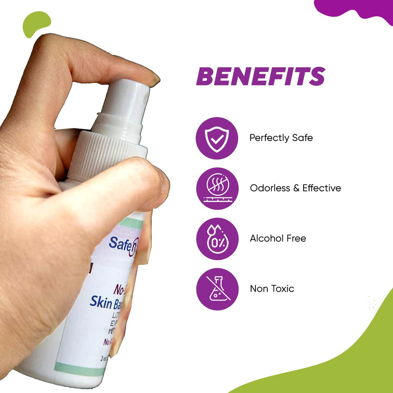 [Australia] - Safe n' Simple No Sting Barrier Film Spray, Odor-Free Pre Tape Spray, No-Alcohol Skin Prep Spray, 2 Ounce Spray Bottle, (SNS80792) 