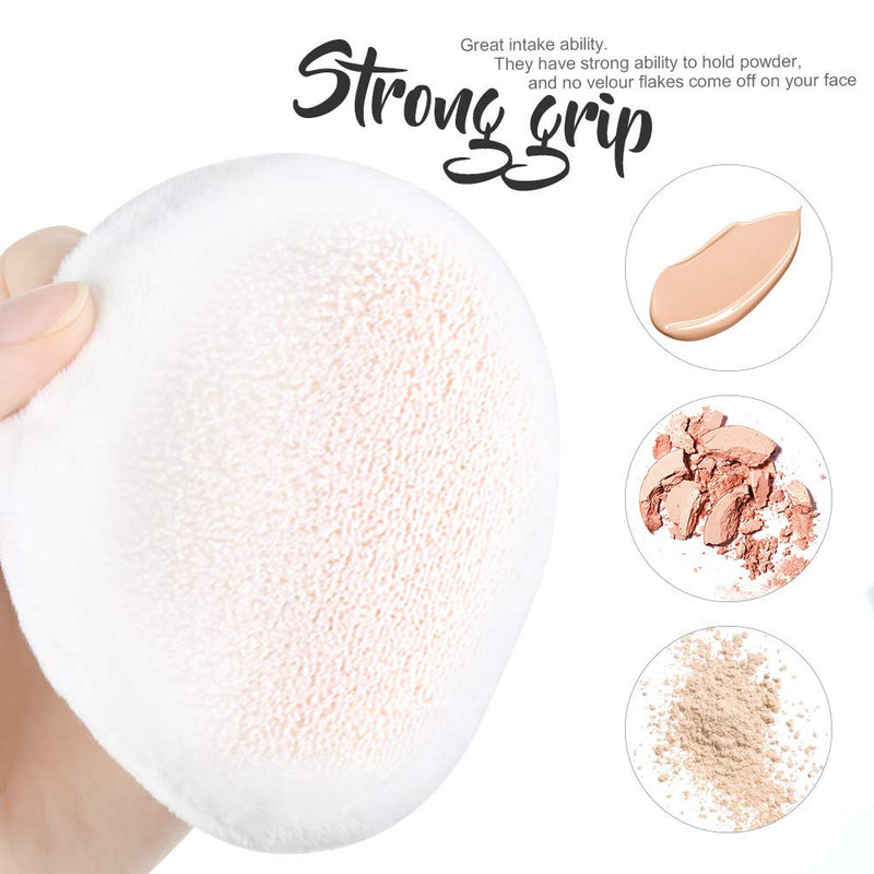 [Australia] - Teenitor 4 Pcs Powder Puff For Body Powder Loose Powder, 4.13 Inch Ultra Soft Large Round Velour Smooth Apply Puff With Ribbon Band Handle 