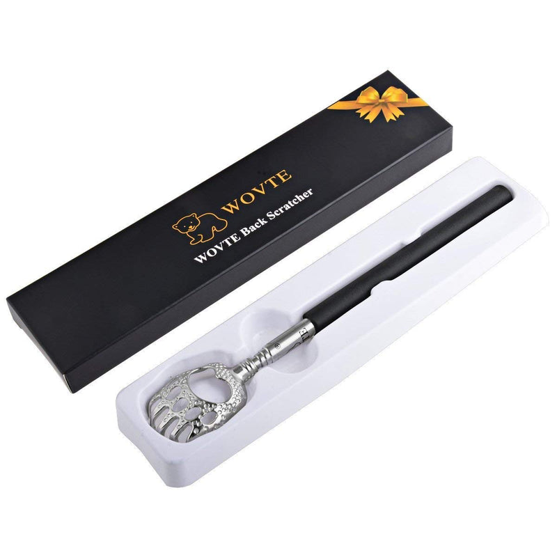[Australia] - Back Scratcher, WOVTE Bear Claw Telescopic Back Scratcher Portable Extendable Stainless Steel Back Massager for Adults Stocking Fillers for Men Women Itch Relief Black 