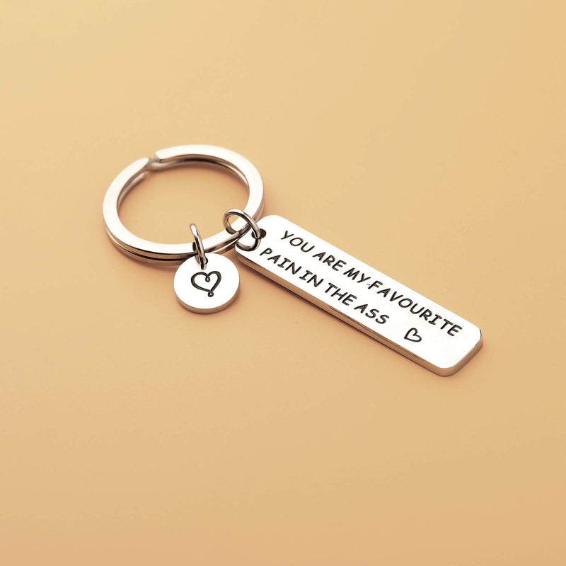 [Australia] - PLITI Daughter Son Gift You are My Favorite Pain in The Ass Funny Keychain Daughter Son Keychain from Mom Favorite ASS Pain Key 