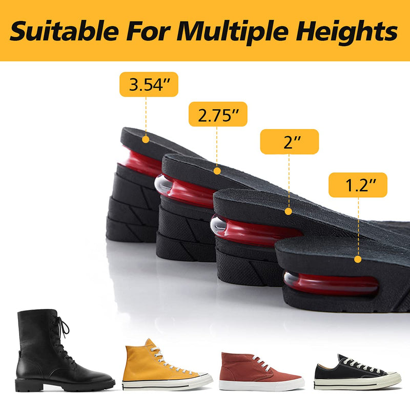 [Australia] - NTSWZYS Shoe Lifts for Men & Women Orthotic Heel Shoe Lifts Kit with Air Cushion Heel Inserts Invisible Height Increase Insoles Variable Height 1.2-3.54Inch 4 Layer 