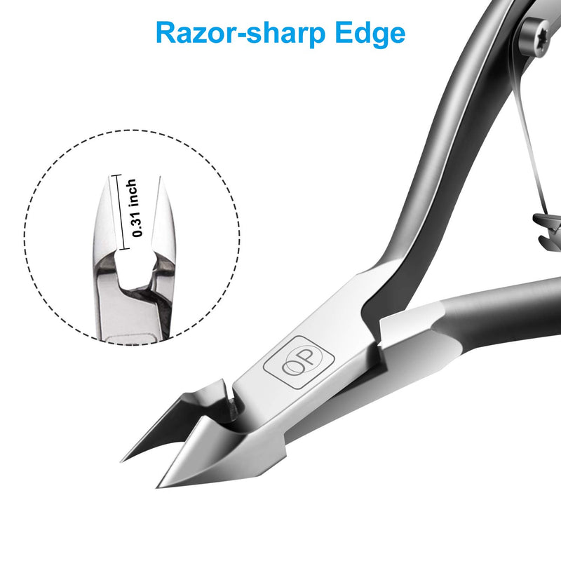 [Australia] - Cuticle Trimmer 3/4 Jaw Extremely Sharp Cuticle Nippers Scissors Stainless Steel Clippers Cutter Remover Pedicure Manicure Nail Tool, opove X7, Space Gray X7 Nippers 