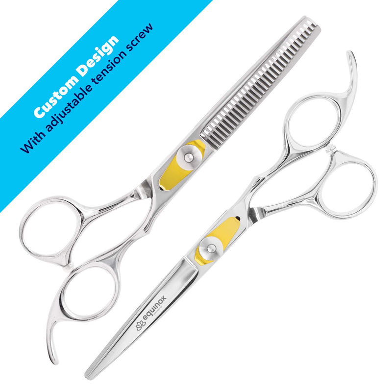 [Australia] - Equinox Professional Razor Edge Series - Barber Hair Cutting and Thinning/Texturizing Scissors/Shears Set - 6.5 Inches Hair Cutting Scissors Kit 