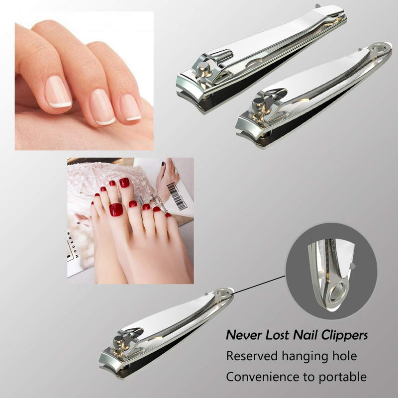 [Australia] - Nail Clipper Set,Premium Stainless Steel Fingernail and Toenail Clipper Cutters, Fingernail Clipper Cutters Sets with Nail File Sharp,Effortless Stainless Steel Nail Clippers for Men & Women Large and Small 