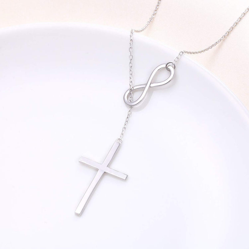 [Australia] - XOYOYZU Tiny Cross Pendant Necklace for Women Simple Cross Necklaces Mothers Day Birthday Gifts for Women Girl Infinity cross 