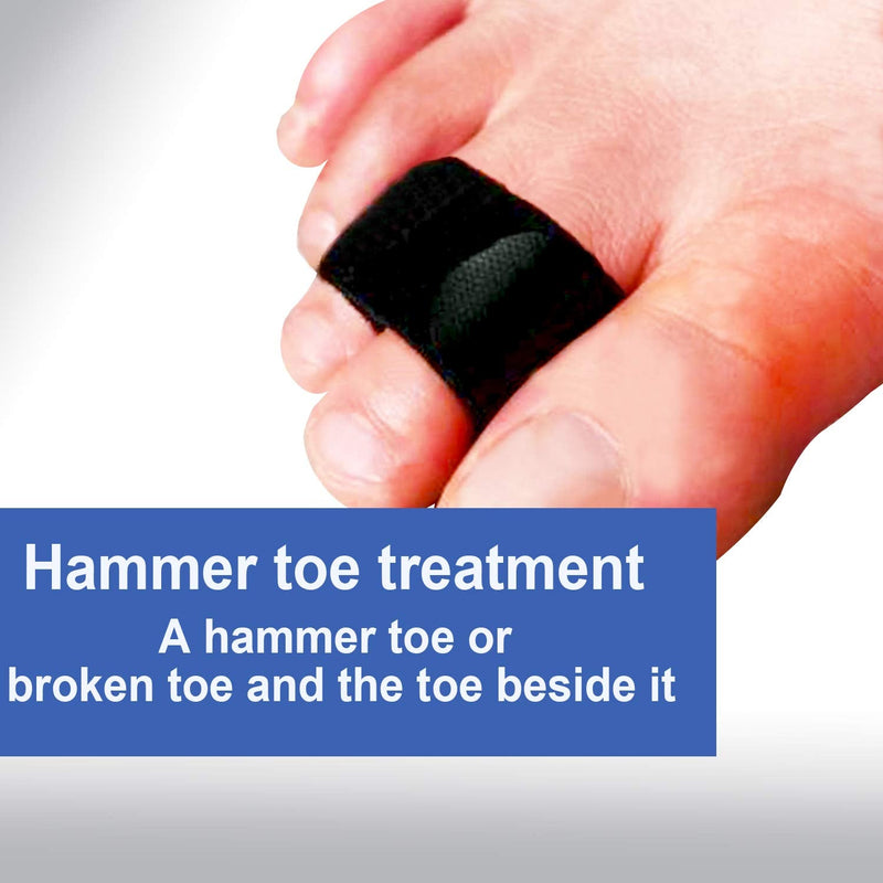[Australia] - Footsihome Broken Toe Wrap (12 Pack) - Hammer Toe Corrector Compression Cushion Toe Wraps, Toe Splints for Overlapping Toe, Toe Straighten, Broken Toe, Crooked 