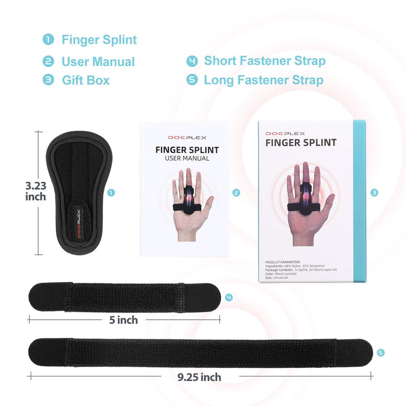[Australia] - Trigger Finger Splint, Doeplex Finger Brace for Right / Left Hand Stabilizing Support for Sprains, Pain Relief, Mallet Injury, Arthritis, Tendonitis, Adjustable Thumb Brace with Built-in Strips 
