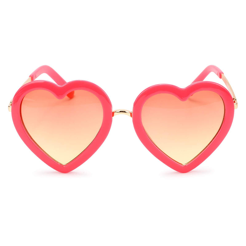 [Australia] - mibasies Kids Heart Shaped Sunglasses for Toddler Girls Age 3-10, UV 400 Protection Bright Red 