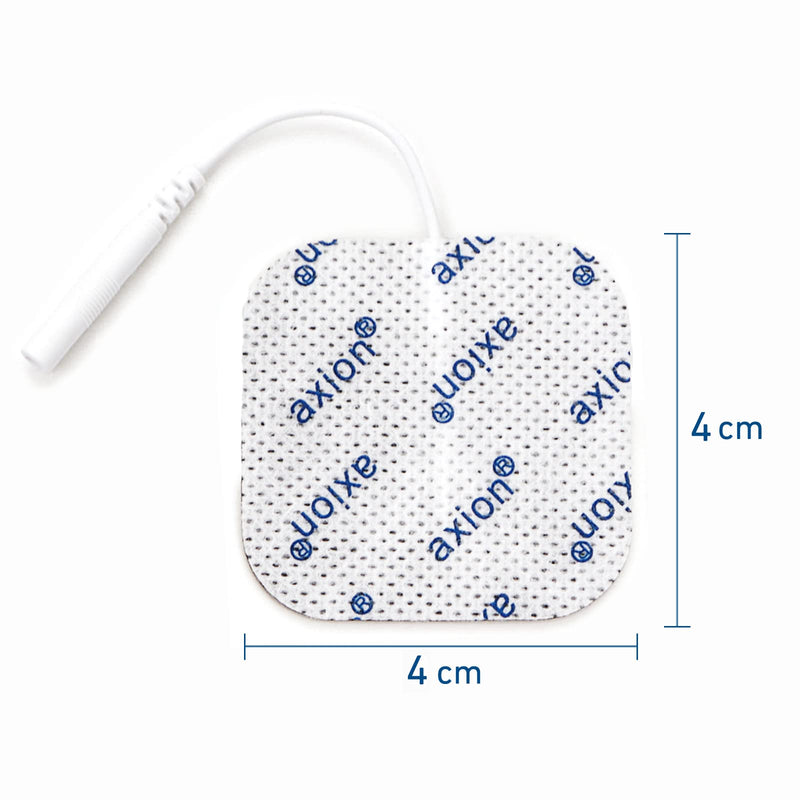 [Australia] - Axion Pack of 52 Electrodes. Self-Adhesive Pads 4x4cm for TENS EMS Units with 2mm Connection. Pads for Pain Treatment, Muscle Growth, Toning and Massage 