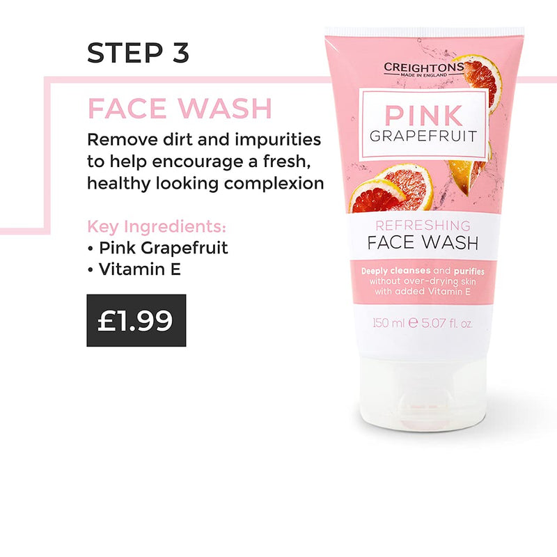 [Australia] - Creightons Pink Grapefruit Refreshing Face Wash (150ml) - Deeply cleanses & purifies without over-drying skin. With added Vitamin E. Dermatologically Tested. 