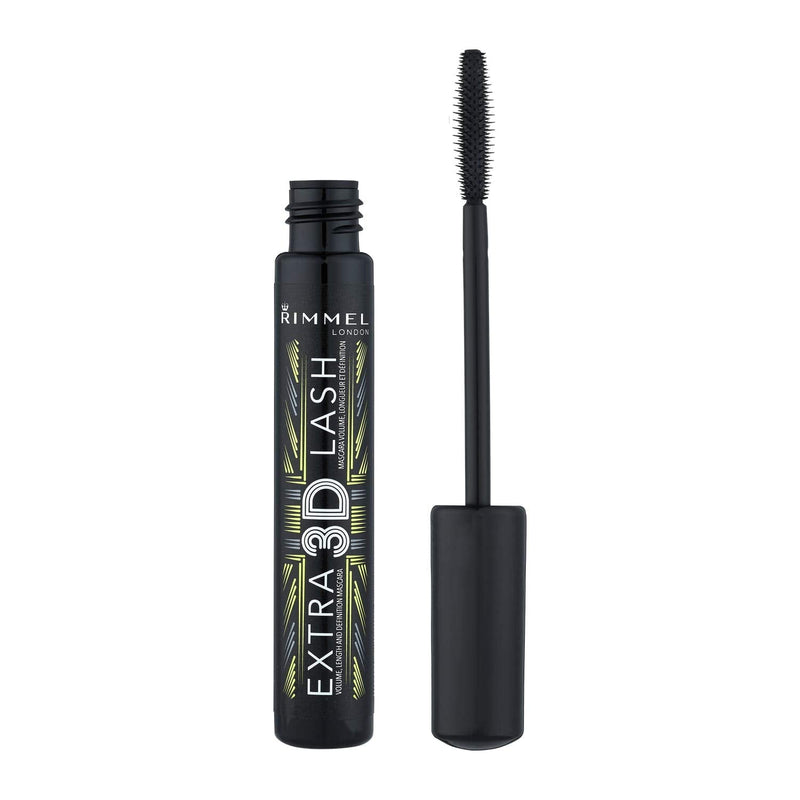 [Australia] - Rimmel Extra 3D Lash Volumising Mascara, Extreme Black, 8ml & Extra Super Lash Volumising Mascara, Black, 8ml + Extra Super Lash 