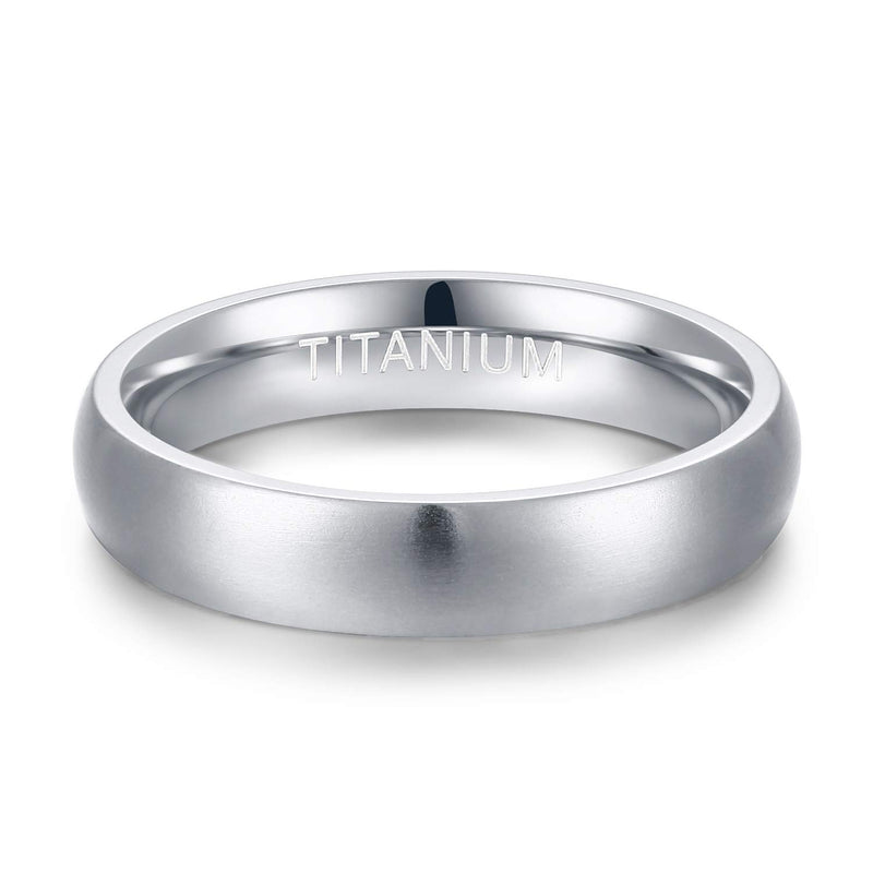 [Australia] - TIGRADE 4mm 6mm 8mm Titanium Ring Brushed Dome Wedding Band Comfort Fit Size 4-14.5 silver 4mm 