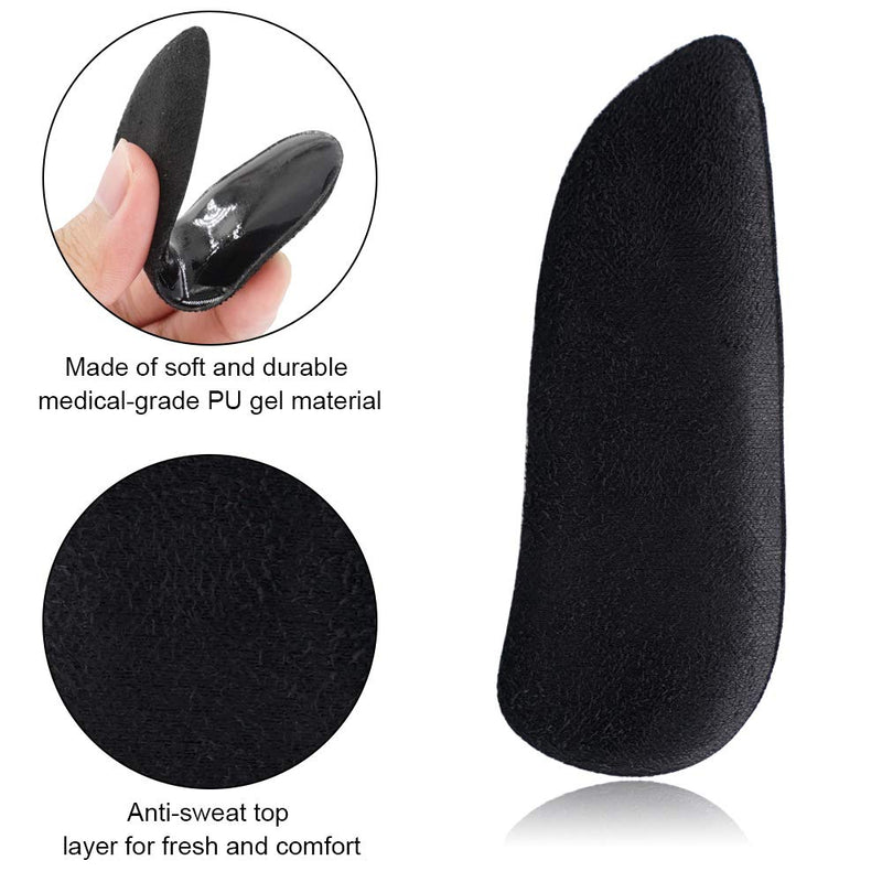 [Australia] - SQHT Orthotics Medial & Lateral Heel Wedge Silicone Insoles for Supination and Pronation, Corrective Adhesive Gel Shoe Inserts for Bow Legs, Foot Alignment, Knock Knee Pain (Transparent+Brown+Black) Transparent+brown+black 