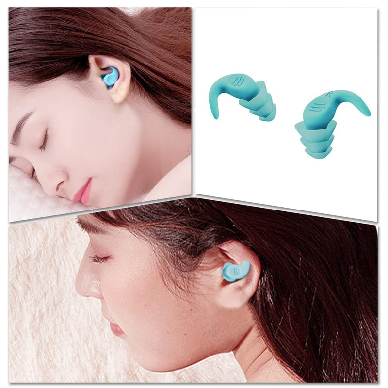 [Australia] - 6 Pcs Reusable Sleeping Earplugs Silicone Ear Plugs Ear Care Products for Hearing Protection, Sleeping, Working 