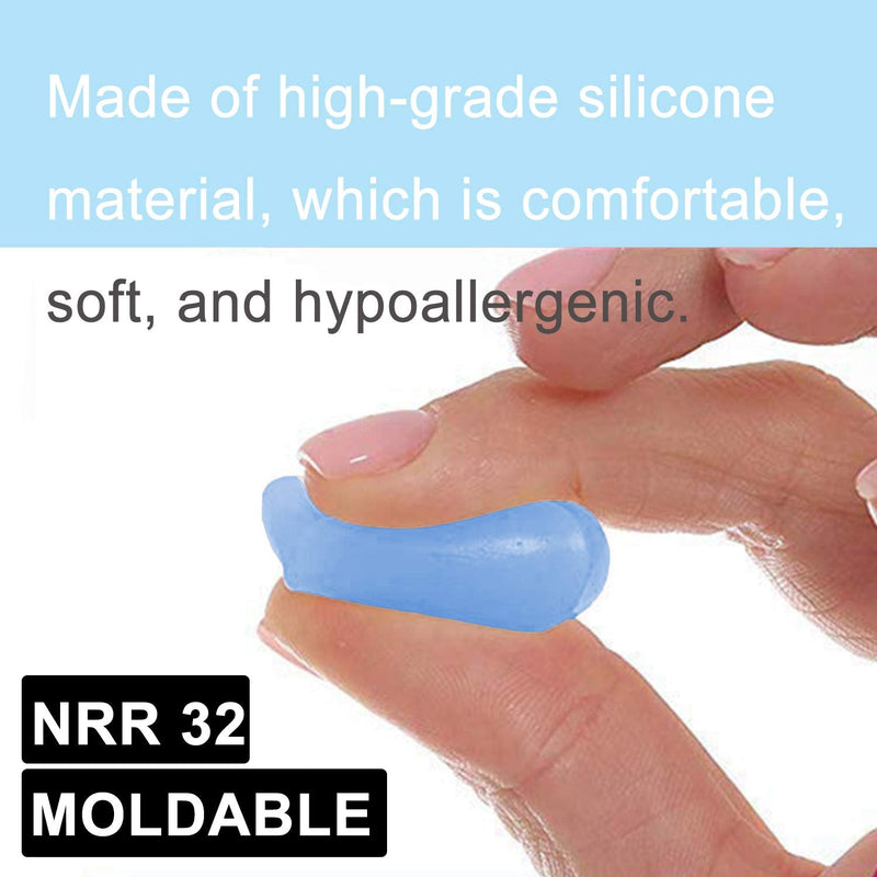 [Australia] - Ear Plugs for Sleeping, Reusable Silicone Moldable Noise Cancelling Sound Blocking Reduction Earplugs for Swimming, Snoring, Concerts, Shooting, Airplanes, Musicians, 32dB Highest NRR 