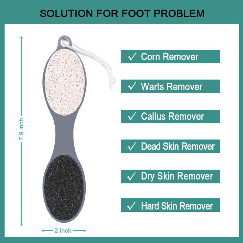 [Australia] - CAREHOOD Foot File Callus Remover - Multi Purpose 4 in 1 Feet Pedicure Tools with Foot Scrubber, Pumice Stone, Foot Rasp and Sand Paper for Home Foot Care (Grey Pedicure Foot File) Grey Pedicure Foot File 