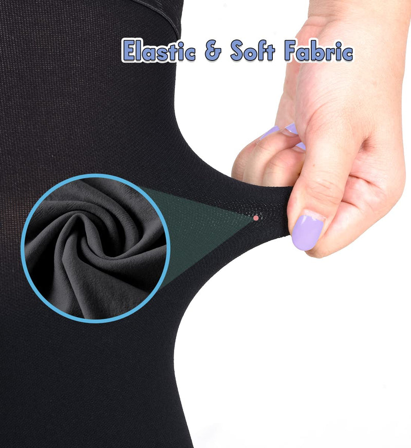 [Australia] - SKYFOXE Medical Thigh High Compression Stockings 15-20 mmHg for Women & Men Footless Firm Support Hose with Silicone Dot Black XX-Large 