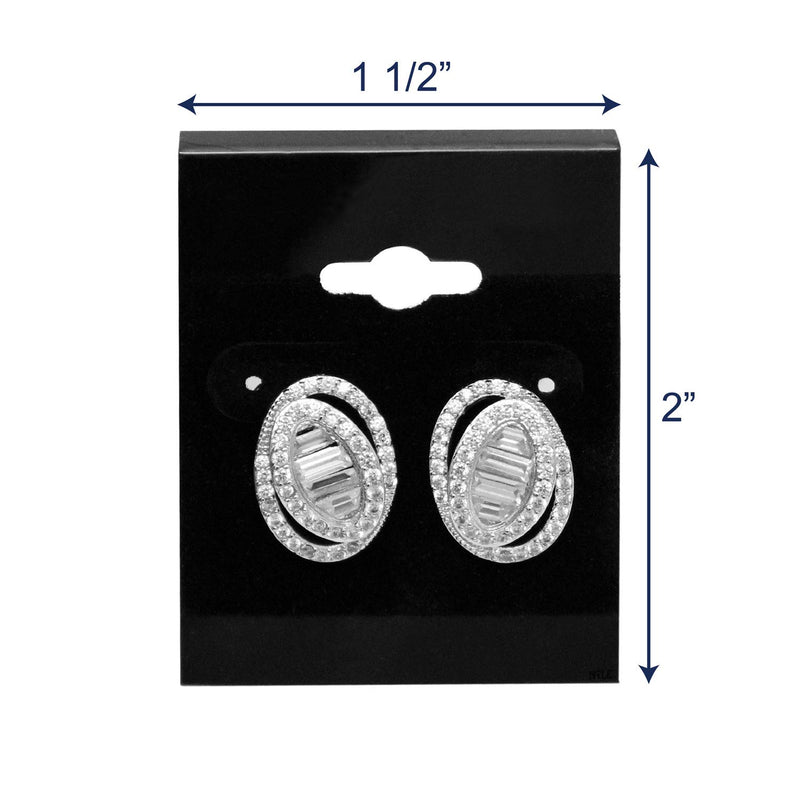 [Australia] - Mooca Plain 1.5" x 2" Black Hanging Earring Cards Earring Card Holder, Earring Display Cards for Ear Studs, Velvet Plastic Display Earring Card Holder for Jewelry Accessory Display, 100 Pieces 