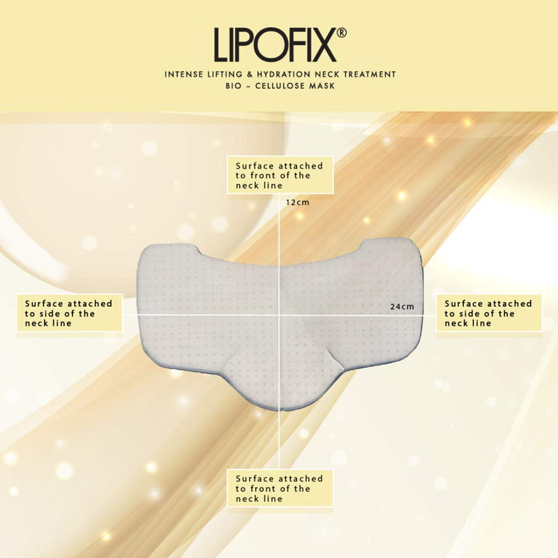 [Australia] - Neck Lifting Hydrating Firming Intense Treatment Bio - Cellulose Mask LipoFix (5 MASKS) 5 Count (Pack of 1) 