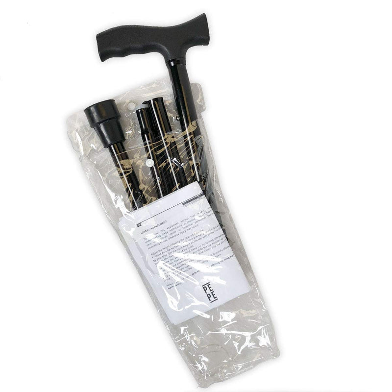 [Australia] - PEPE - Folding Walking Sticks for Women, Walking Sticks for Men Disabled, Folding Walking Sticks for Ladies, Walking Canes for Men Aluminium, Foldable Walking Stick Adjustable, Walking Stick Black 