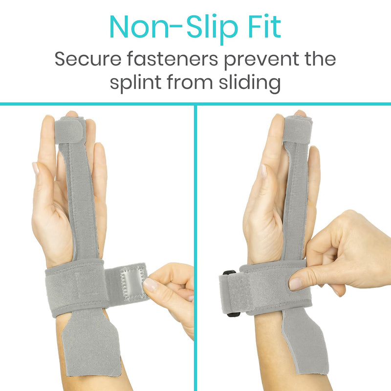 [Australia] - Vive Trigger Finger Splint - Full Hand and Wrist Brace Support - Adjustable Locking Straightener - Straightening Immobilizer Treatment For Sprains, Pain Relief, Mallet Injury, Arthritis, Tendonitis (Gray) 