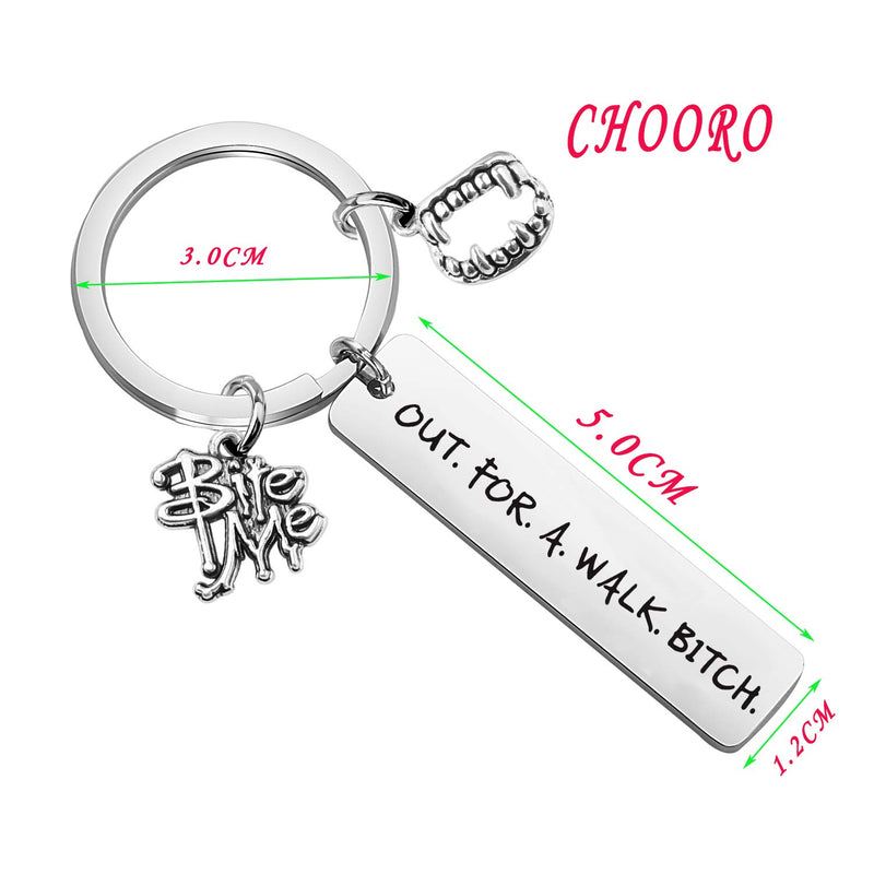 [Australia] - CHOORO Buffy The Vampire Slayer Jewelry Buffy Quote Out for A Walk Bitch Keychain 90's Television Gifts Movie Jewelry Out For A Walk keychain 