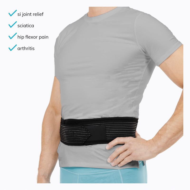 [Australia] - BraceAbility Sacroiliac Joint Belt - SI Lower Back Relief Brace for Sciatica, Pinched Sciatic Nerve, Herniated Disc Treatment, Pregnancy Postpartum Hip Flexor, Bursitis and Arthritis Pain (One Size) 