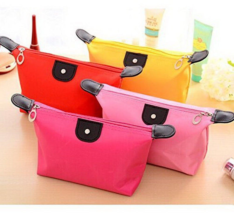 [Australia] - So Beauty Ladies Waterproof Nylon Zipper Makeup Bag Portable Multifunction Travel Cosmetic Bag(Pink) 