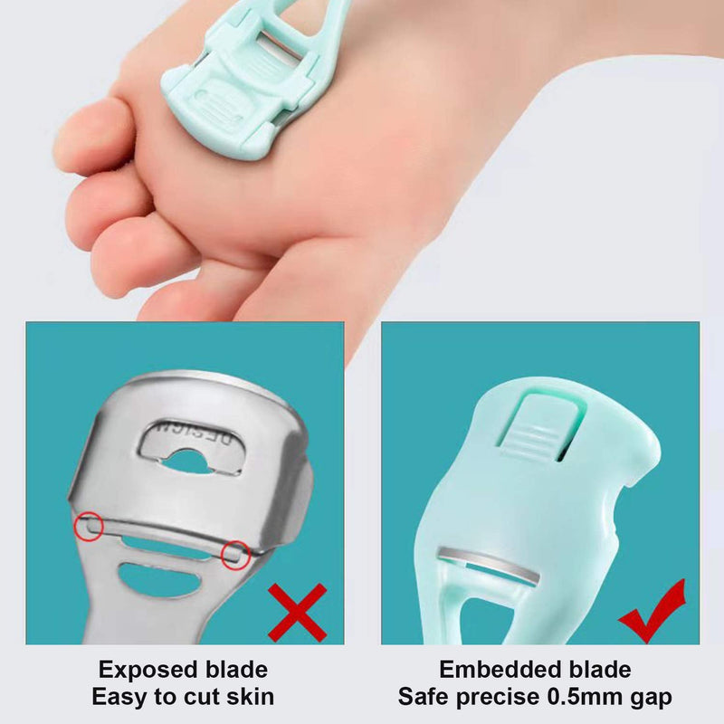 [Australia] - Foot Scraper, Hard Skin Callus Remover FootCallus Shaver Foot File Pedicure Feet Care Set with 10pcs Blade, Premium Stainless Steel Foot Care Tools for Dry Wet Foot Heel Callus, Dead, Cracked Skin A-green 