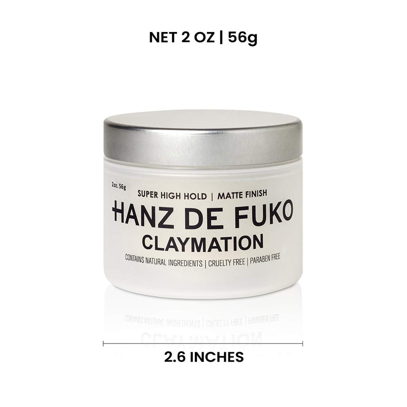 [Australia] - HANZ DE FUKO Claymation | Premium All Natural Clay-Wax Hybrid Styling Product with High Hold Matte Finish | All Hair Types | 56g 