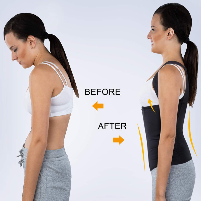 [Australia] - Gotoly Women's Back Braces Waist Trainer Vest Posture Corrector for Spinal Neck Shoulder Back Support Tummy Control Body Shaper Black XXL 