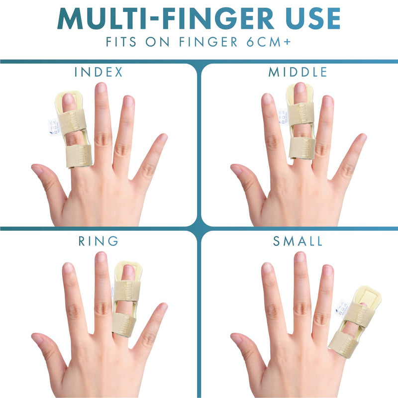 [Australia] - Actesso Neoprene Finger Support Splint – Mallet Brace for Trigger Finger and Ligament Pain (Beige) Beige 