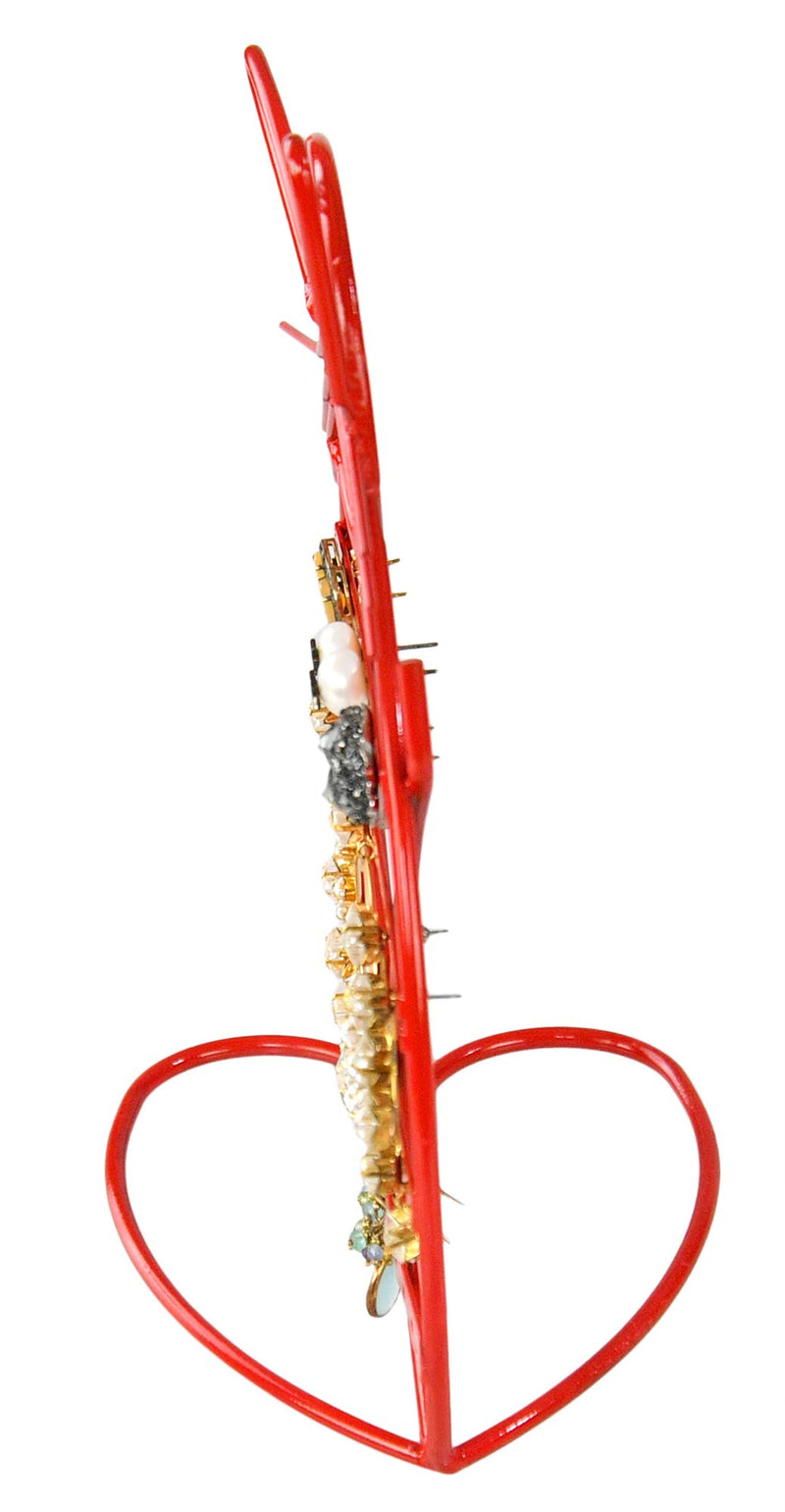 [Australia] - LilGift ARAD Cat-Shaped Earring Holder, Jewelry Rack, Display Organizer for Piercings-Red Finish 