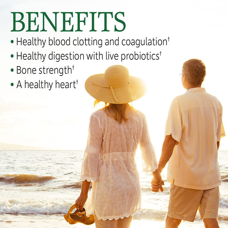 [Australia] - Vitamin K2 and K1 by Garden of Life, Vitamin Code Vegan K Complex Vitamin for Bone Strength and Heart Health, Vitamin K1 and K2, Omega Rich Flax Seed Oil, Trace Minerals, Probiotics, 60 Day Supply 