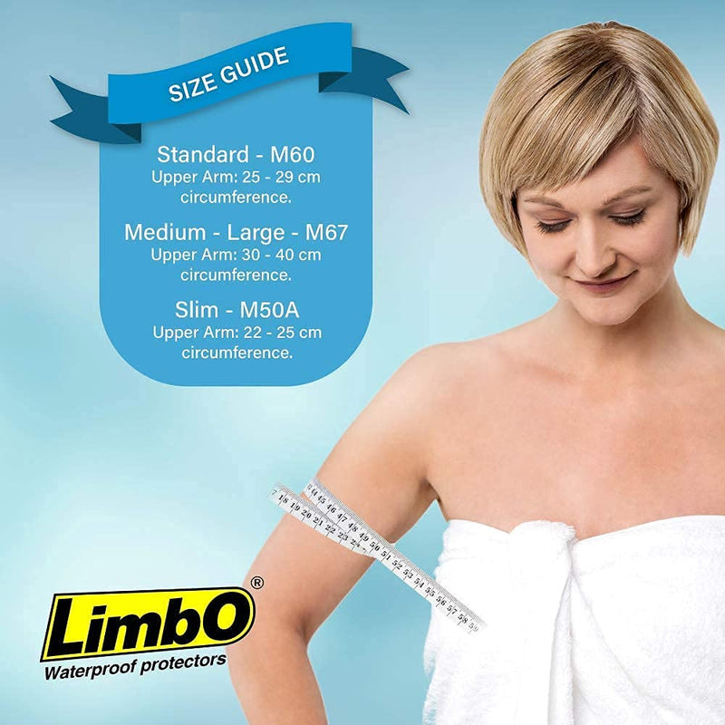 [Australia] - LimbO Waterproof Protectors M60 Adult Half Arm - Cast and Dressing Cover 25-29 cm above elbow circ. M60: 25-29 cm Above Elbow Circ. 