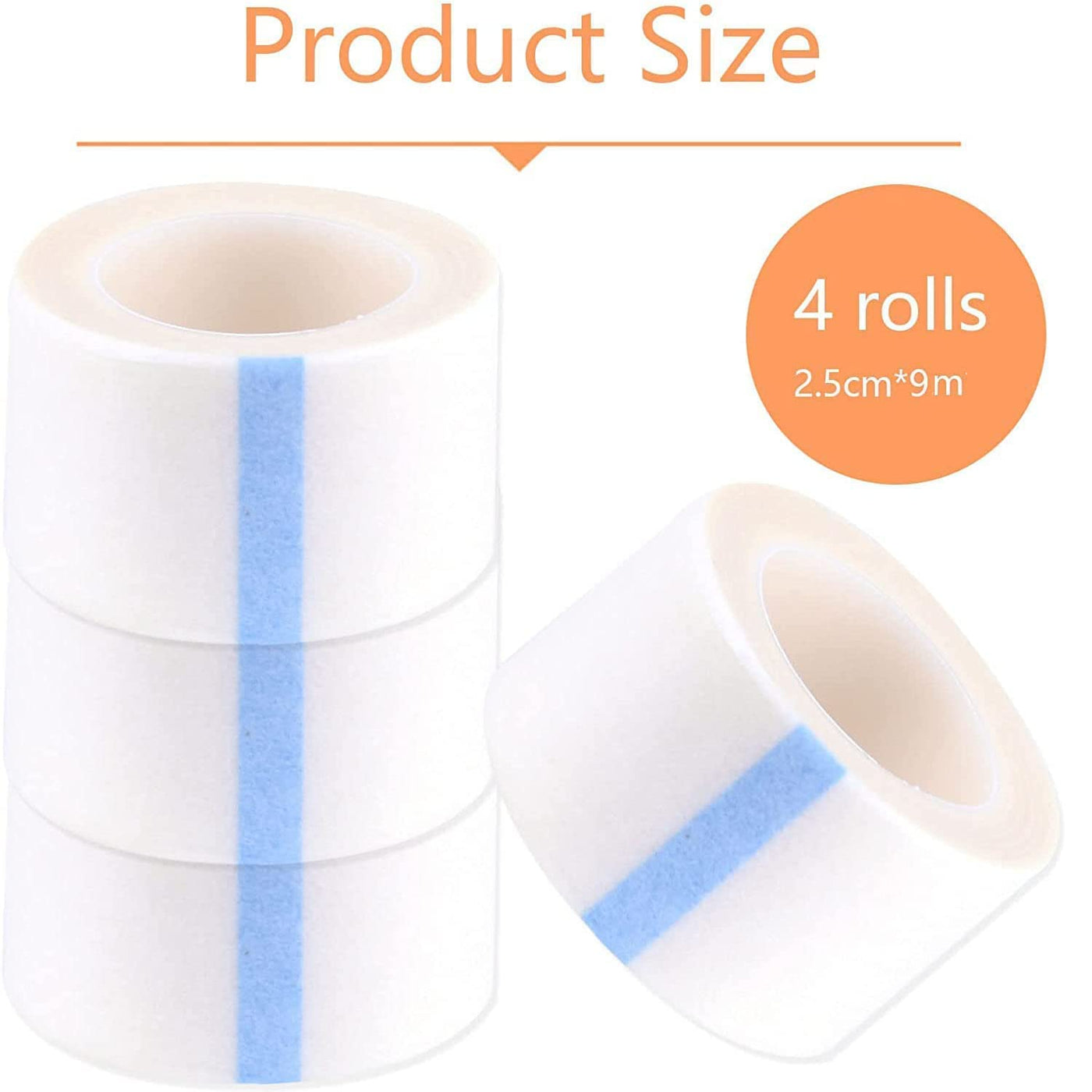 4 Rolls Medical Tape Sensitive Skin Tape Clear Surgical Tape Microporous  First Aid Tape,2.5cm X 9m First Aid Medical Tape Earring Cover Up Tape  (White)