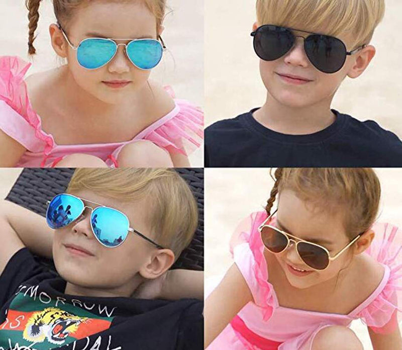 [Australia] - COASION Classic Polarized Small Aviator Sunglasses for Kids Baby Girls Boys Age 2-10 50MM A1 Gold Frame/Pink Mirror Lens 50 Millimeters 