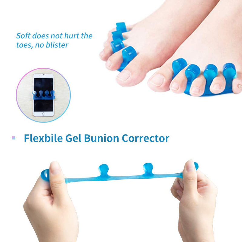 [Australia] - Toe Separators Pedicure,Pedicure Toe Separators,SUNFATT Repeatable Washable Toenail Dividers,Toe Separators for Nail Polish Application,4 Piece. 4 Count (Pack of 1) Pink and Blue Thick 