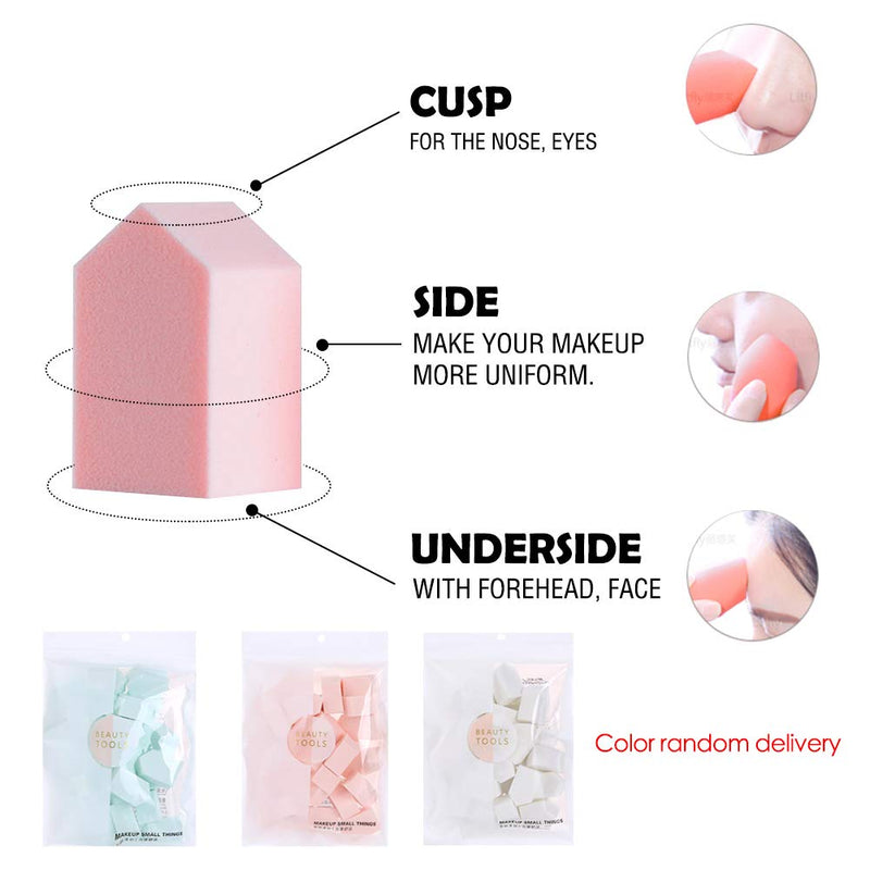 [Australia] - Latex Free Makeup Powder Blender Sponges for Full Face Curve Blending Coverage, Cream, Liquid Foundation Cosmetics, Disposable Beauty Foam Applicator Puffs for Sensitive Skin,Pentagon D Sponges Powder Puff Pentagon 